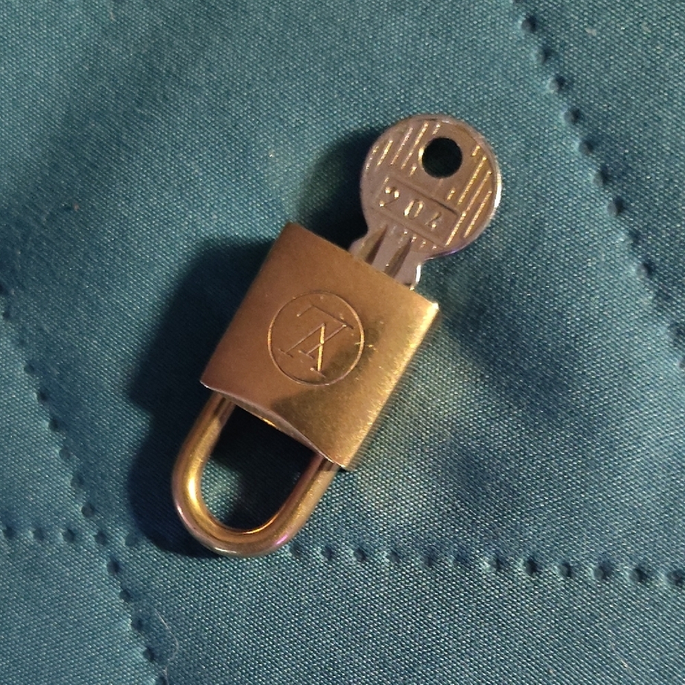 Very Rare Two Tone Lock And Key #204 Brass Padlock with Key